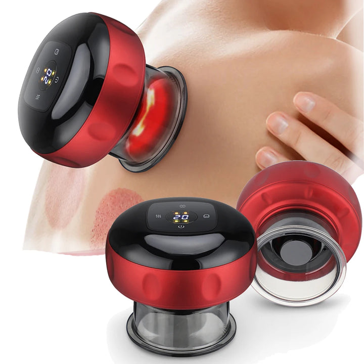 Electric Vacuum Cupping Massager with Heat for Back, Neck, Arms, and Body Therapy